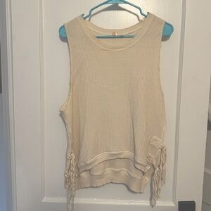 Free People Side Tie Tank Top Cream
